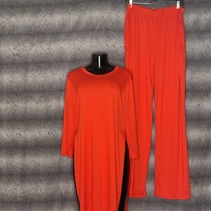 Elegant 2pcs orange pant set